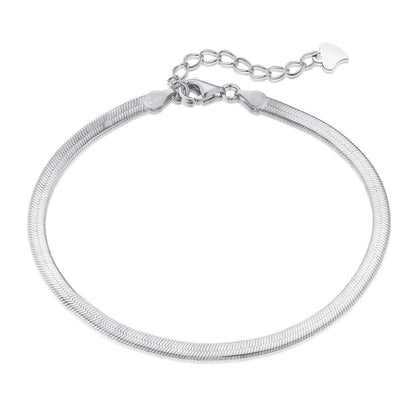 [Love's Uplift]Flat Snake Bone Chain Blade Necklace