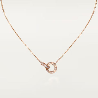 [Love's Uplift]LOVE  FULL DIAMOND PENDANT NECKLACE