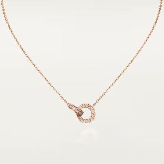 [Love's Uplift]LOVE  FULL DIAMOND PENDANT NECKLACE