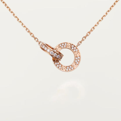 [Love's Uplift]LOVE  FULL DIAMOND PENDANT NECKLACE