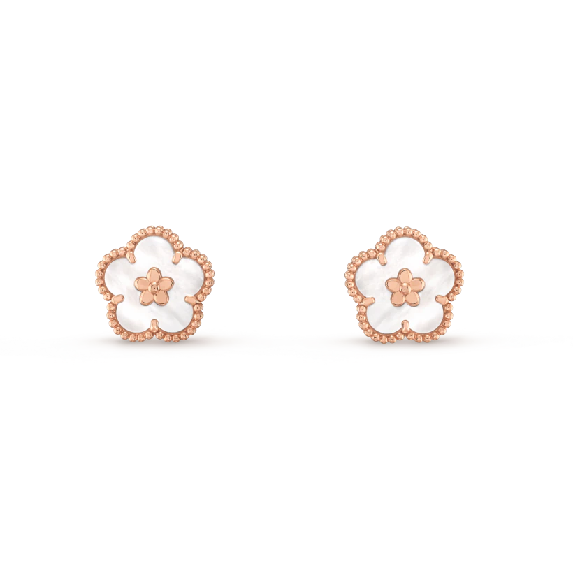 [Love's Uplift]LUCKY PINK GOLD WHITE MOP EARRINGS