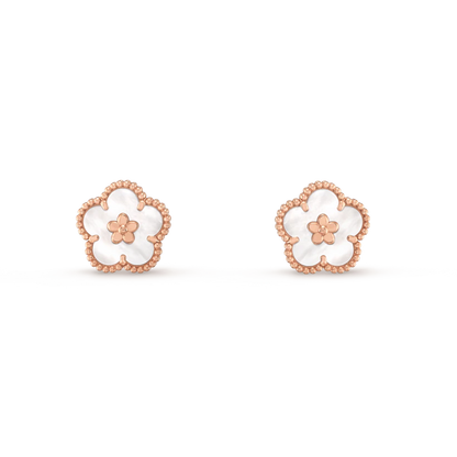 [Love's Uplift]LUCKY PINK GOLD WHITE MOP EARRINGS
