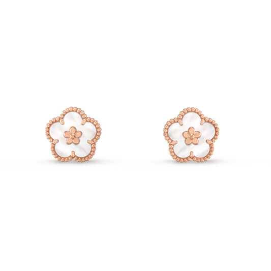 [Love's Uplift]LUCKY PINK GOLD WHITE MOP EARRINGS
