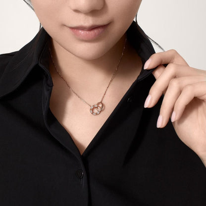 [Love's Uplift]LOVE  FULL DIAMOND PENDANT NECKLACE