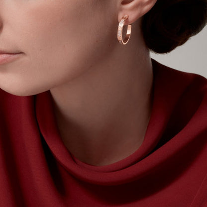 [Love's Uplift]LOVE EARRINGS 3.6MM DIAMOND PAVED