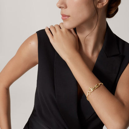 [Love's Uplift]PANTHERE HALF DIAMOND ON CHAIN BRACELET