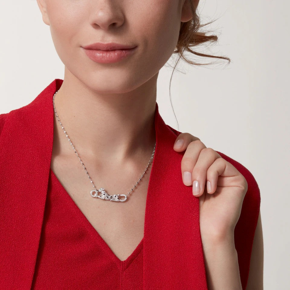 [Love's Uplift]PANTHERE PAVED DIAMOND NECKLACE