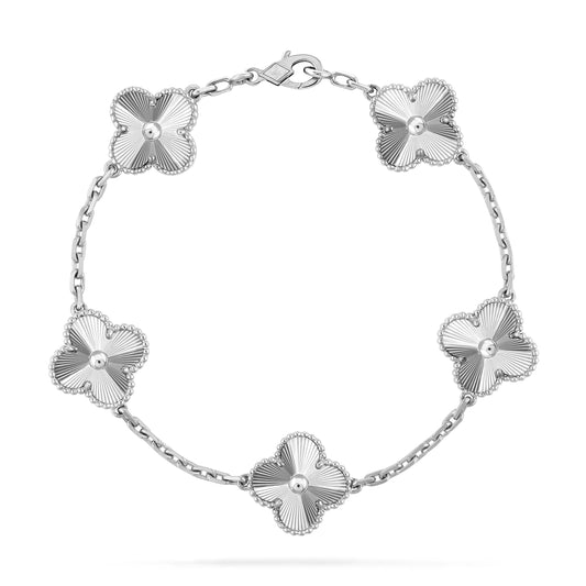 [Love's Uplift]CLOVER SILVER 5 MOTIFS BRACELET
