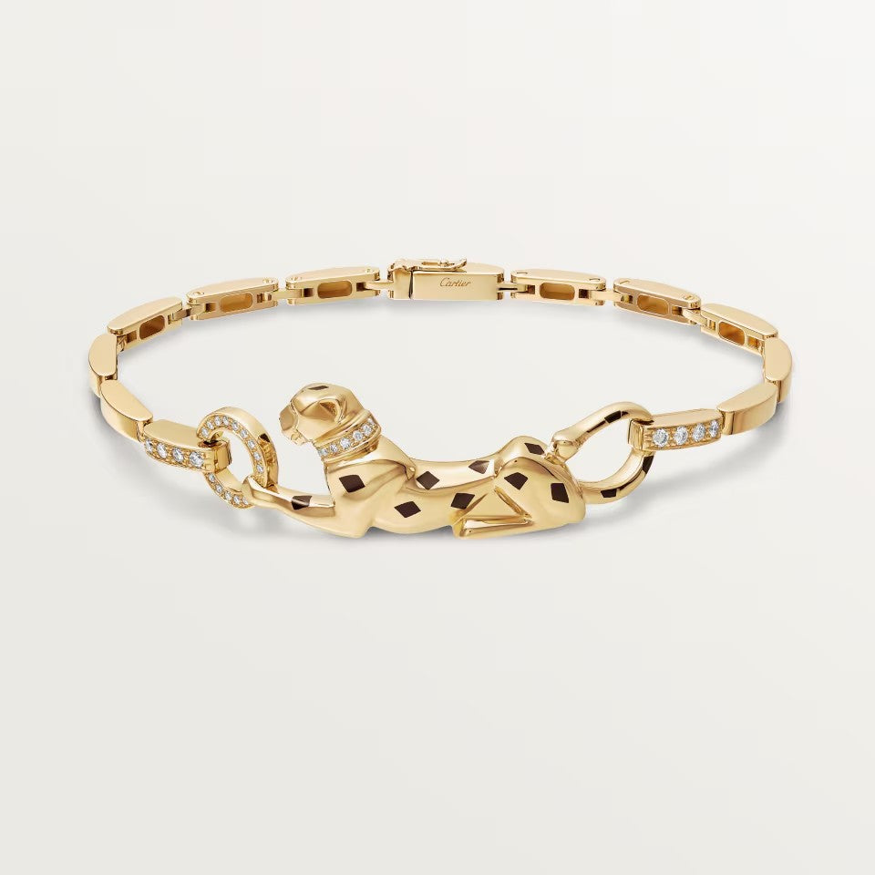 [Love's Uplift]PANTHERE HALF DIAMOND ON CHAIN BRACELET