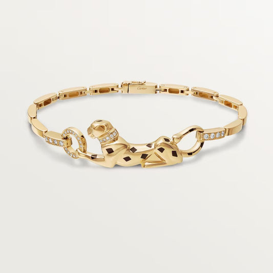 [Love's Uplift]PANTHERE HALF DIAMOND ON CHAIN BRACELET