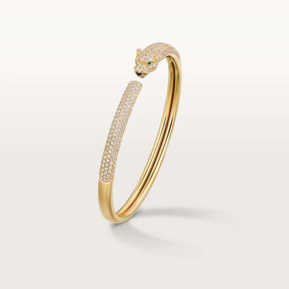 [Love's Uplift]PANTHERE FULL DIAMOND OPEN BRACELET