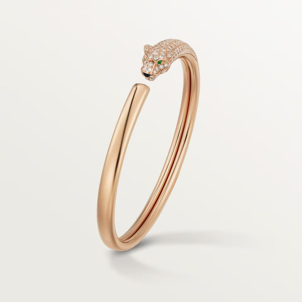 [Love's Uplift]PANTHERE HALF DIAMOND OPEN BRACELET