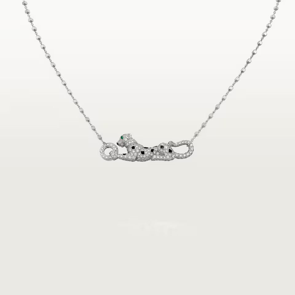 [Love's Uplift]PANTHERE PAVED DIAMOND NECKLACE