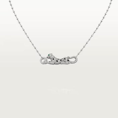 [Love's Uplift]PANTHERE PAVED DIAMOND NECKLACE