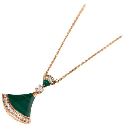 [Love's Uplift]DREAM NECKLACE MALACHITE DIAMOND