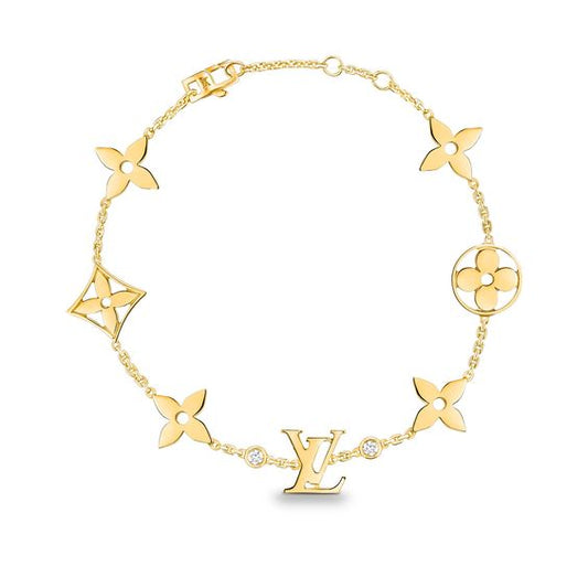[Love's Uplift]STAR AND SUN 7 MOTIFS GOLD BRACELET