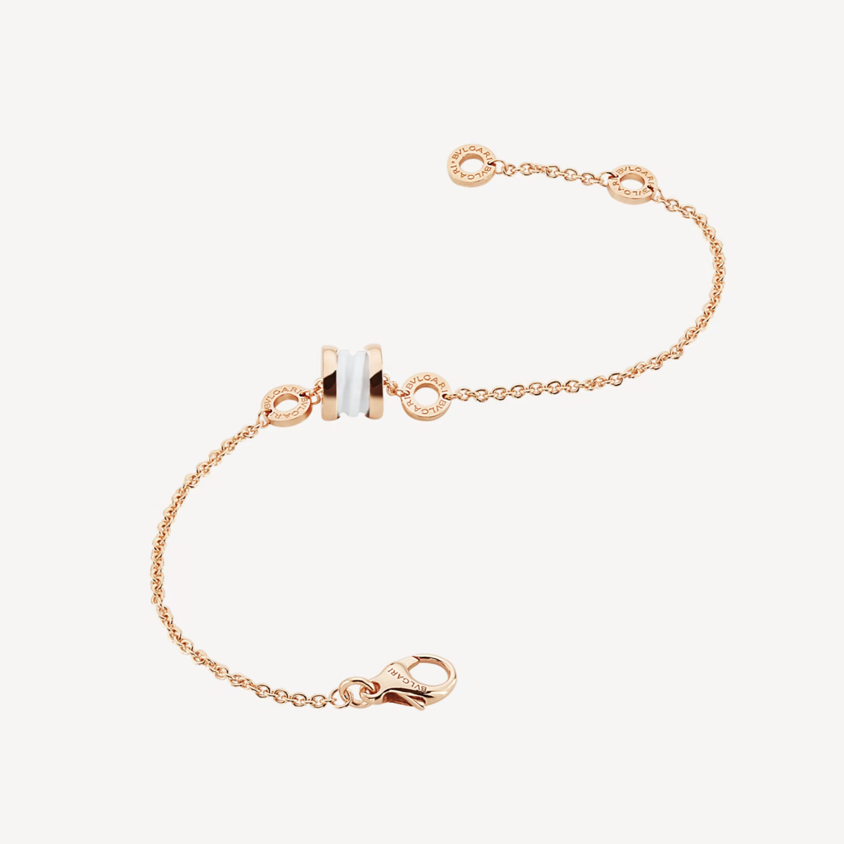 [Love's Uplift]ZERO 1 SOFT PINK GOLD AND WHITE CERAMIC BRACELET