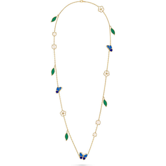 [Love's Uplift]LUCKY SPRING BUTTERFLY 15 FLOWER NECKLACE