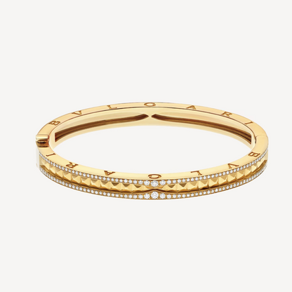 [Love's Uplift]ZERO 1 SPIRAL AND PAVED DIAMOND GOLD BRACELET