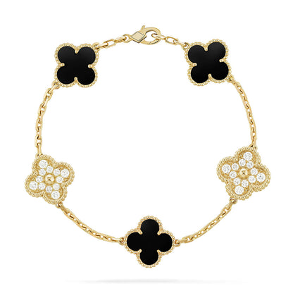 [Love's Uplift]Clover 5 Motifs  Duo Bracelet Stack Set