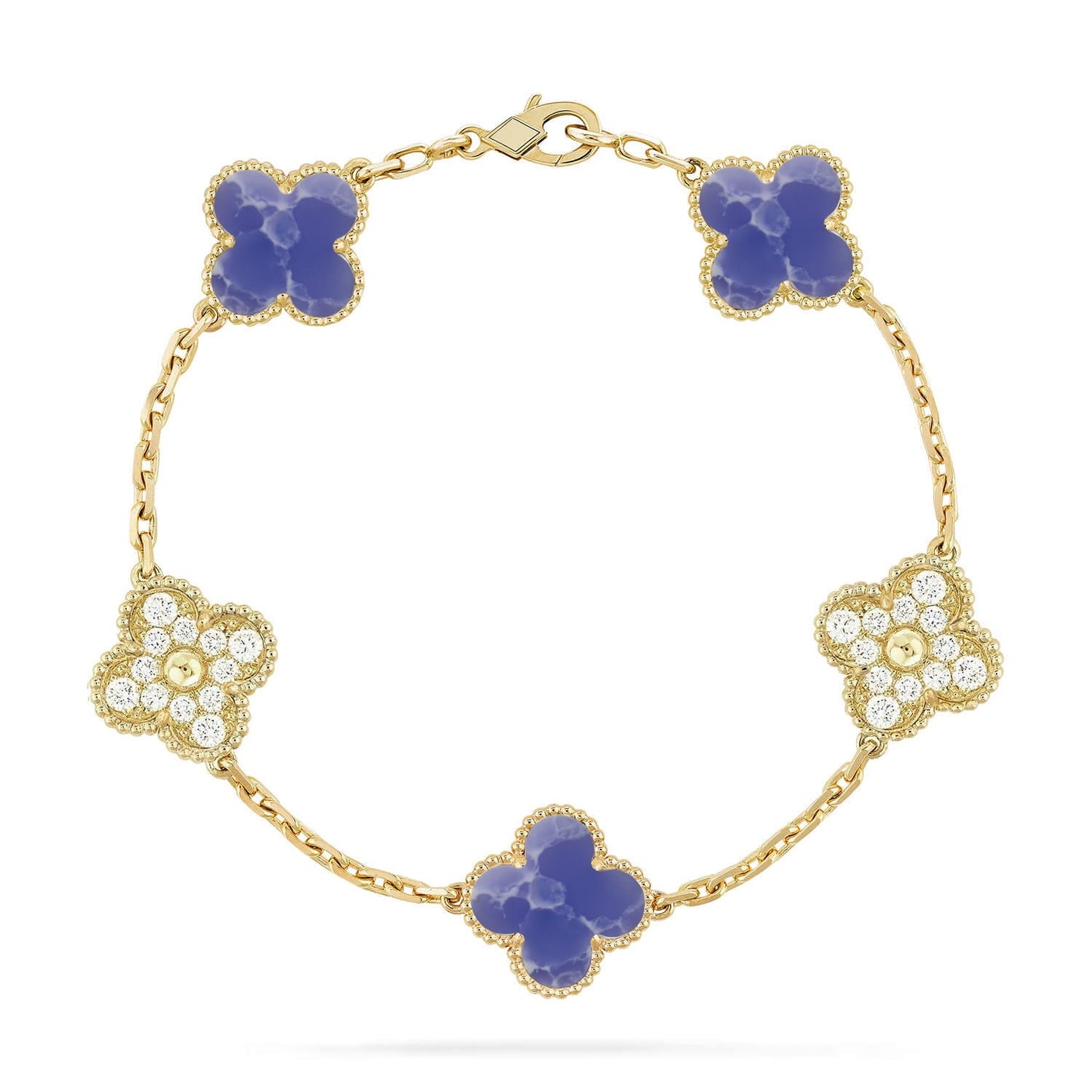 [Love's Uplift]CLOVER 5 MOTIF BLUE VEINS BRACELET COLLECTION