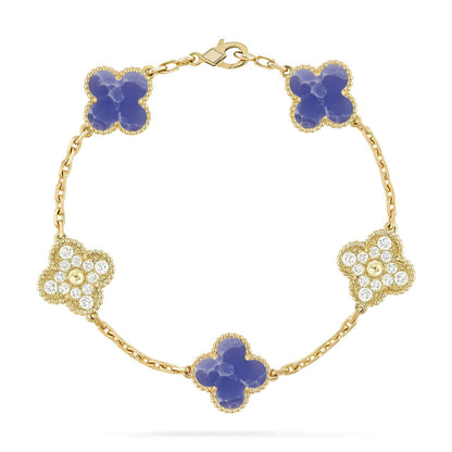 [Love's Uplift]CLOVER 5 MOTIF BLUE VEINS BRACELET COLLECTION