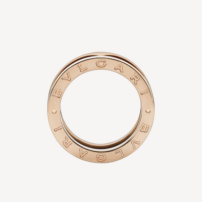 [Love's Uplift]ZERO 1 TWO-BAND LOOPS AND BLACK CERAMIC PINK GOLD RING