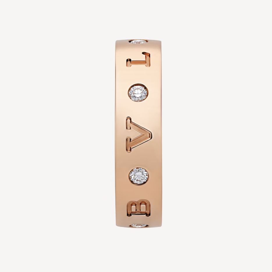 [Love's Uplift]ZERO 1 ESSENTIAL PINK GOLD BAND WITH DIAMONDS RING