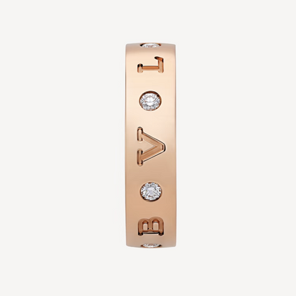 [Love's Uplift]ZERO 1 ESSENTIAL PINK GOLD BAND WITH DIAMONDS RING