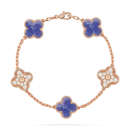 [Love's Uplift]CLOVER 5 MOTIF BLUE VEINS BRACELET COLLECTION