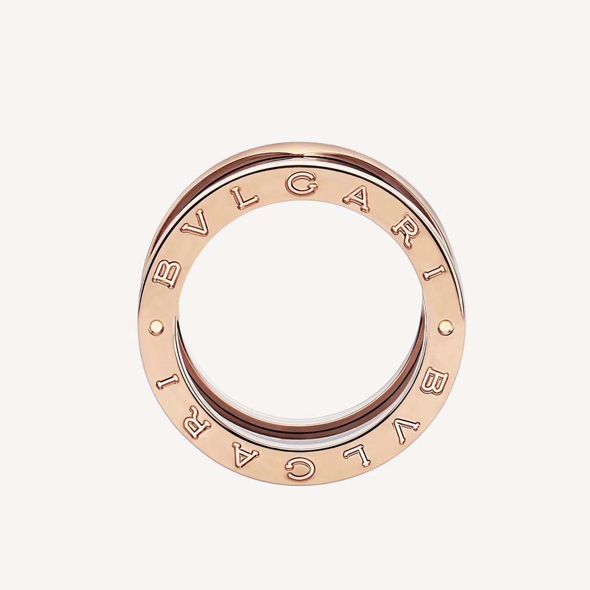[Love's Uplift]ZERO 1 FOUR-BAND LOOPS AND BLACK CERAMIC SPIRAL PINK GOLD RING