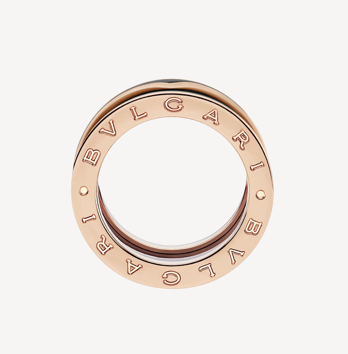 [Love's Uplift]ZERO 1 TWO-BAND WITH MATTE BLACK CERAMIC PINK GOLD RING