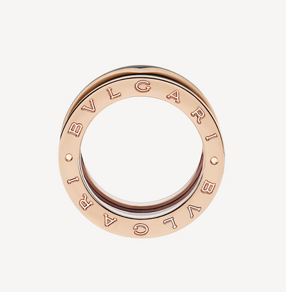 [Love's Uplift]ZERO 1 TWO-BAND WITH MATTE BLACK CERAMIC PINK GOLD RING