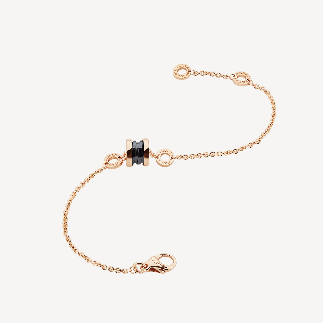[Love's Uplift]ZERO 1 SOFT PINK GOLD AND BLACK CERAMIC BRACELET