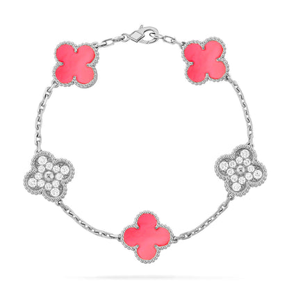 [Love's Uplift] CLOVER 5 MOTIFS  PINK MOP BRACELET COLLECTION