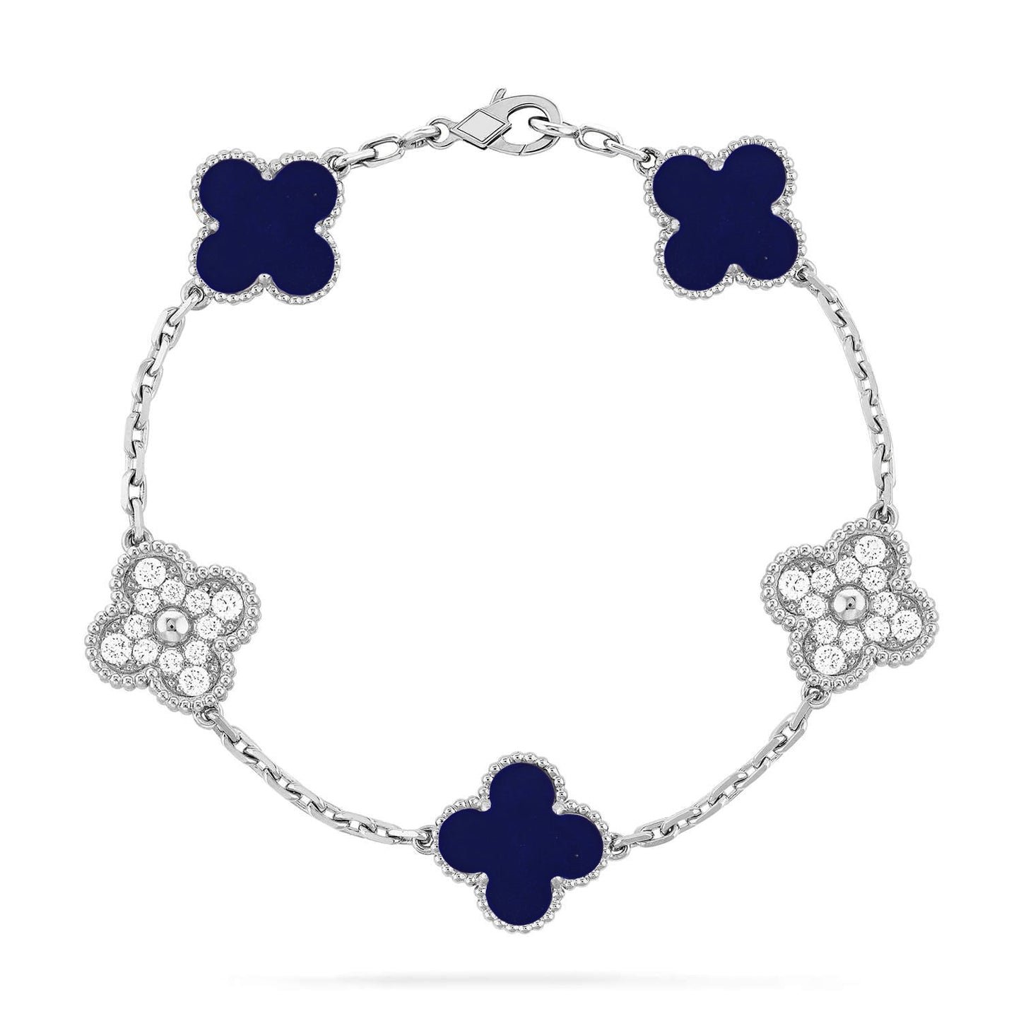 [Love's Uplift]CLOVER 5 MOTIF LAPIS LAZULI BRACELET COLLECTION