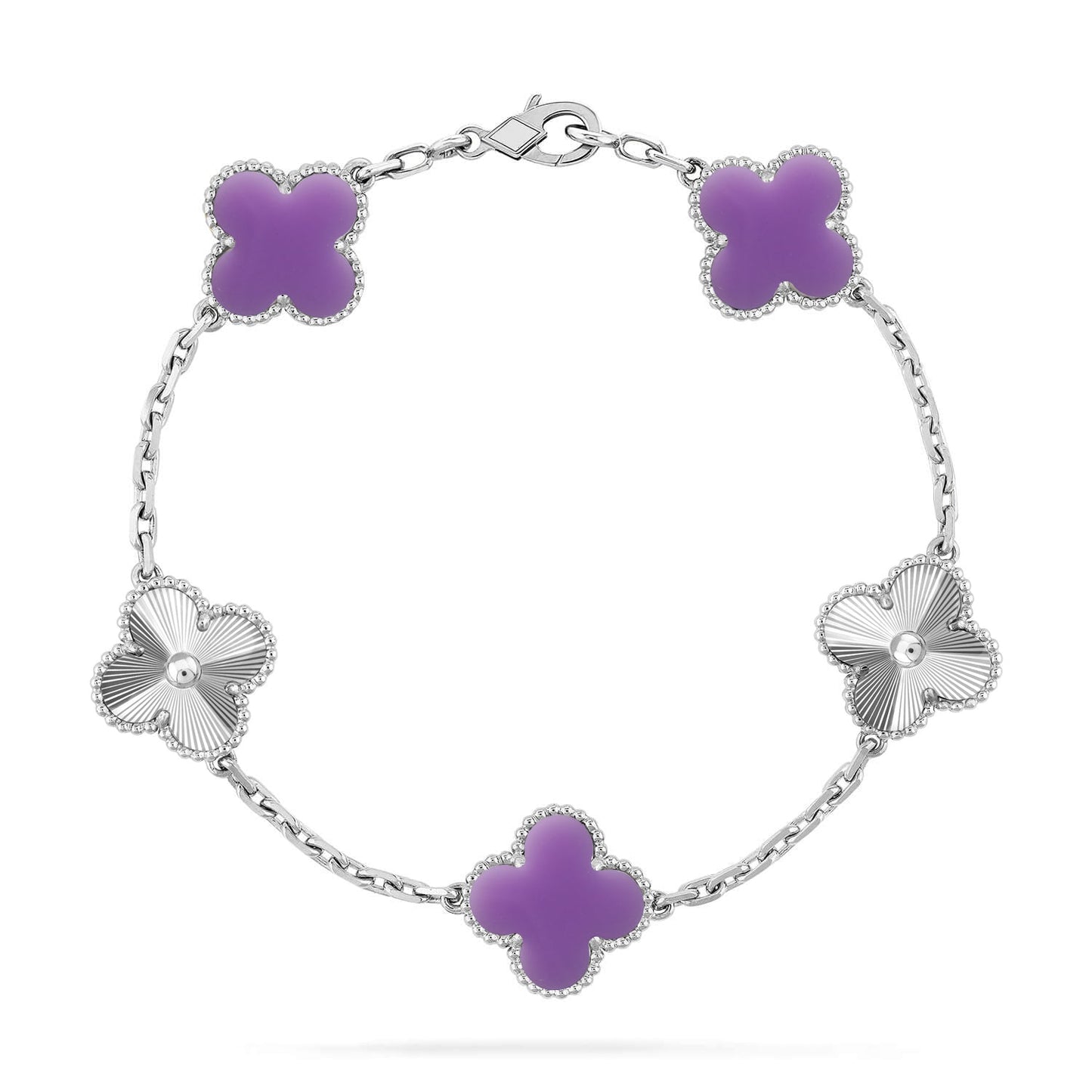 [Love's Uplift]CLOVER 5 MOTIF LIGHT PURPLE BRACELET COLLECTION