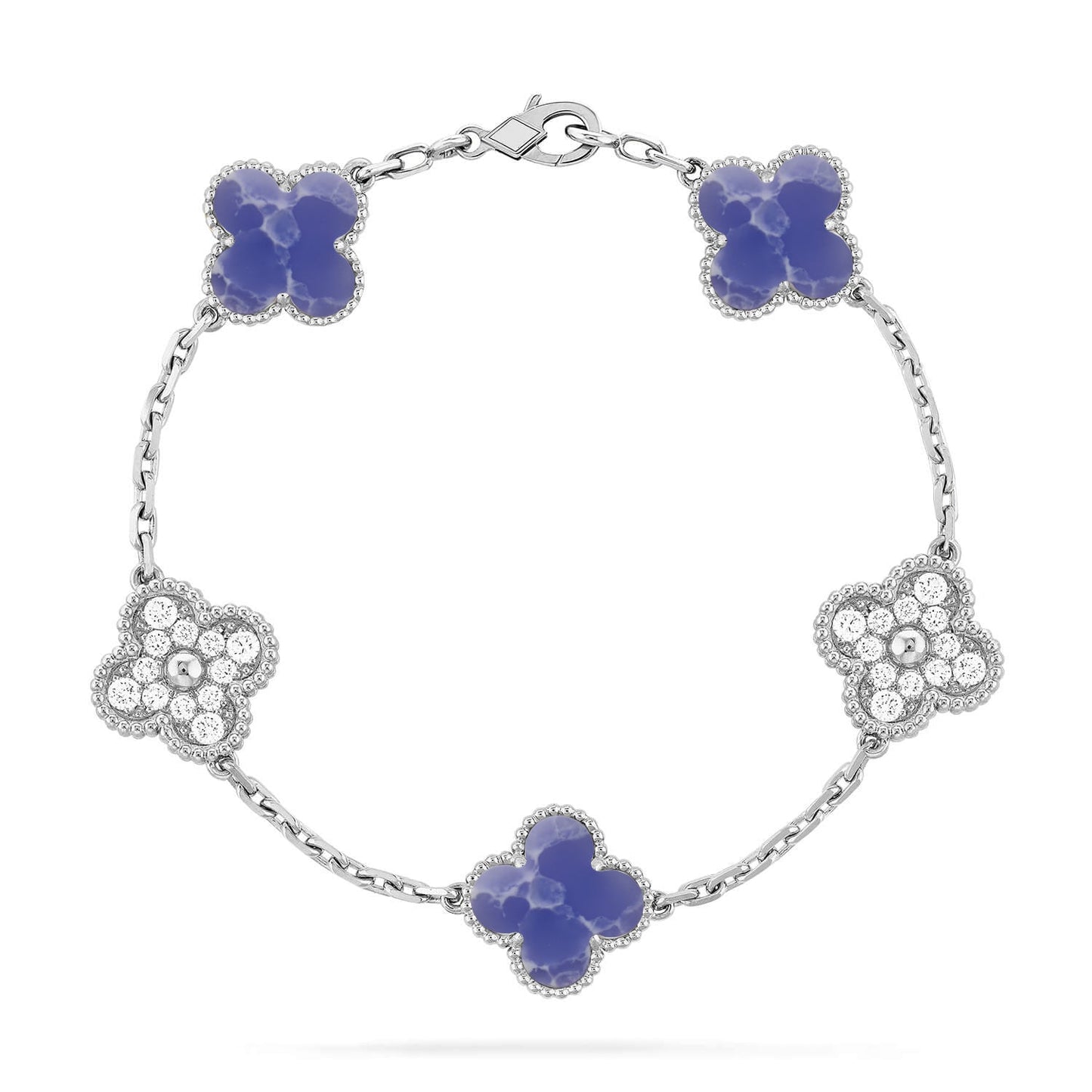 [Love's Uplift]CLOVER 5 MOTIF BLUE VEINS BRACELET COLLECTION
