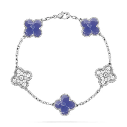 [Love's Uplift]CLOVER 5 MOTIF BLUE VEINS BRACELET COLLECTION