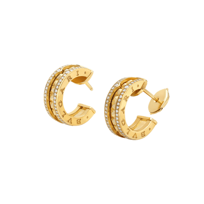 [Love's Uplift]ZERO 1 ROCK GOLD EARRINGS WITH STUDDED SPIRAL AND PAVED DIAMONDS