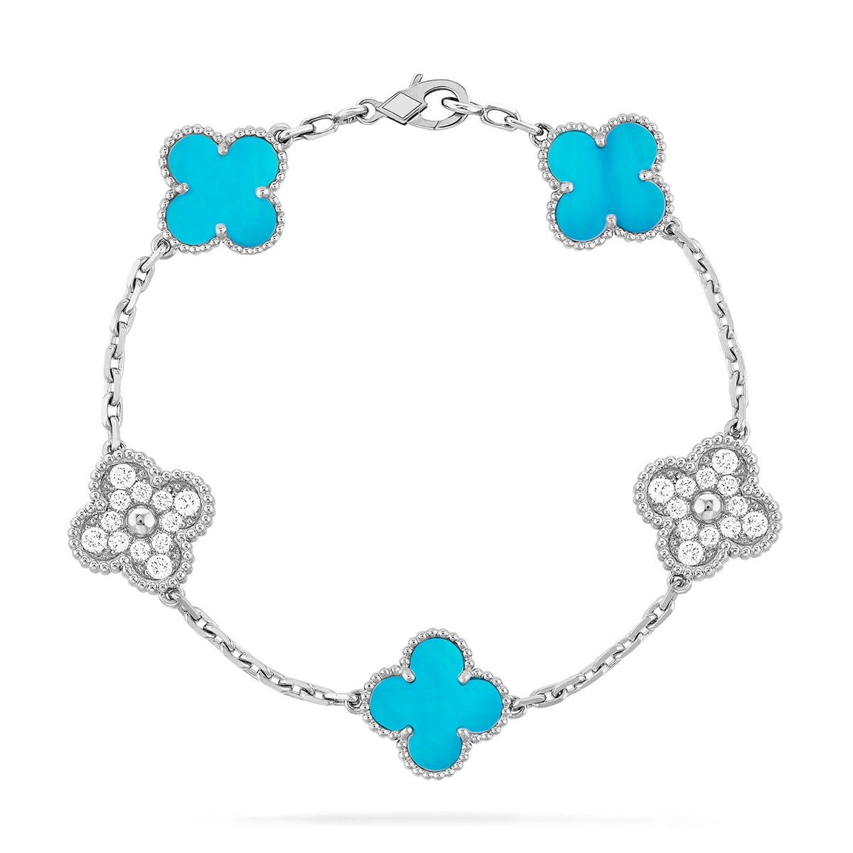 [Love's Uplift] CLOVER 5 MOTIF TURQUOISE BRACELET COLLECTION