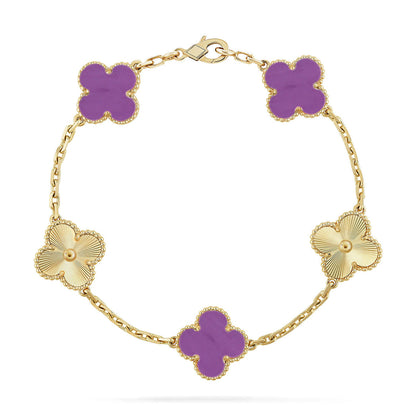 [Love's Uplift] CLOVER 5 MOTIF VIOLET BRACELET COLLECTION