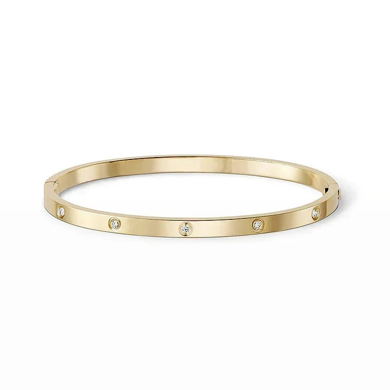 [Love's Uplift] JUSTE Diamond & LOVE Diamond Bracelet Stack Set