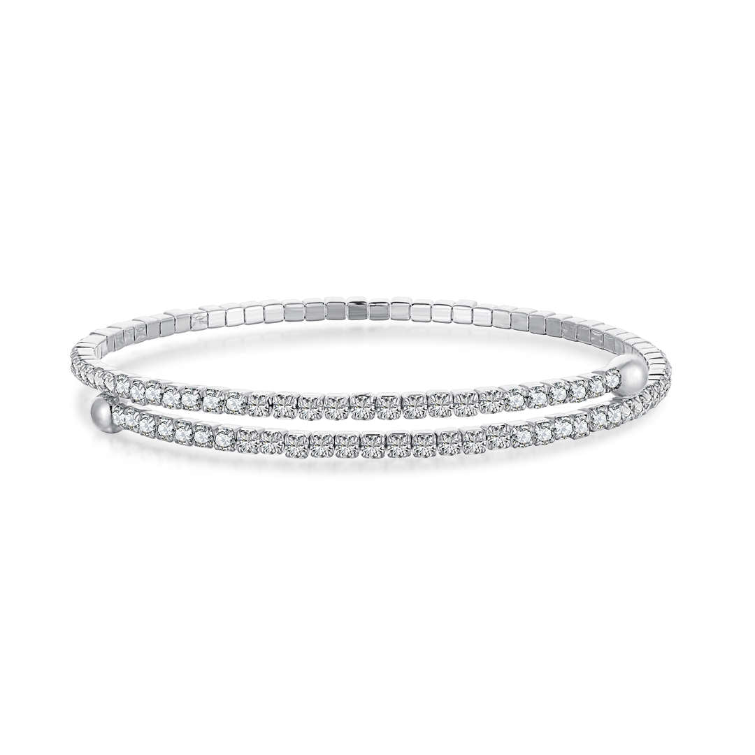 [Love's Uplift]Row of Diamonds Round Fashion Bracelet