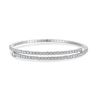 [Love's Uplift]Row of Diamonds Round Fashion Bracelet