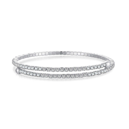 [Love's Uplift]Row of Diamonds Round Fashion Bracelet