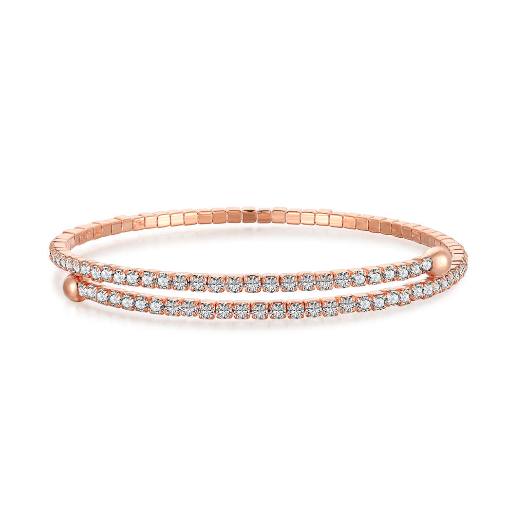 [Love's Uplift]Row of Diamonds Round Fashion Bracelet