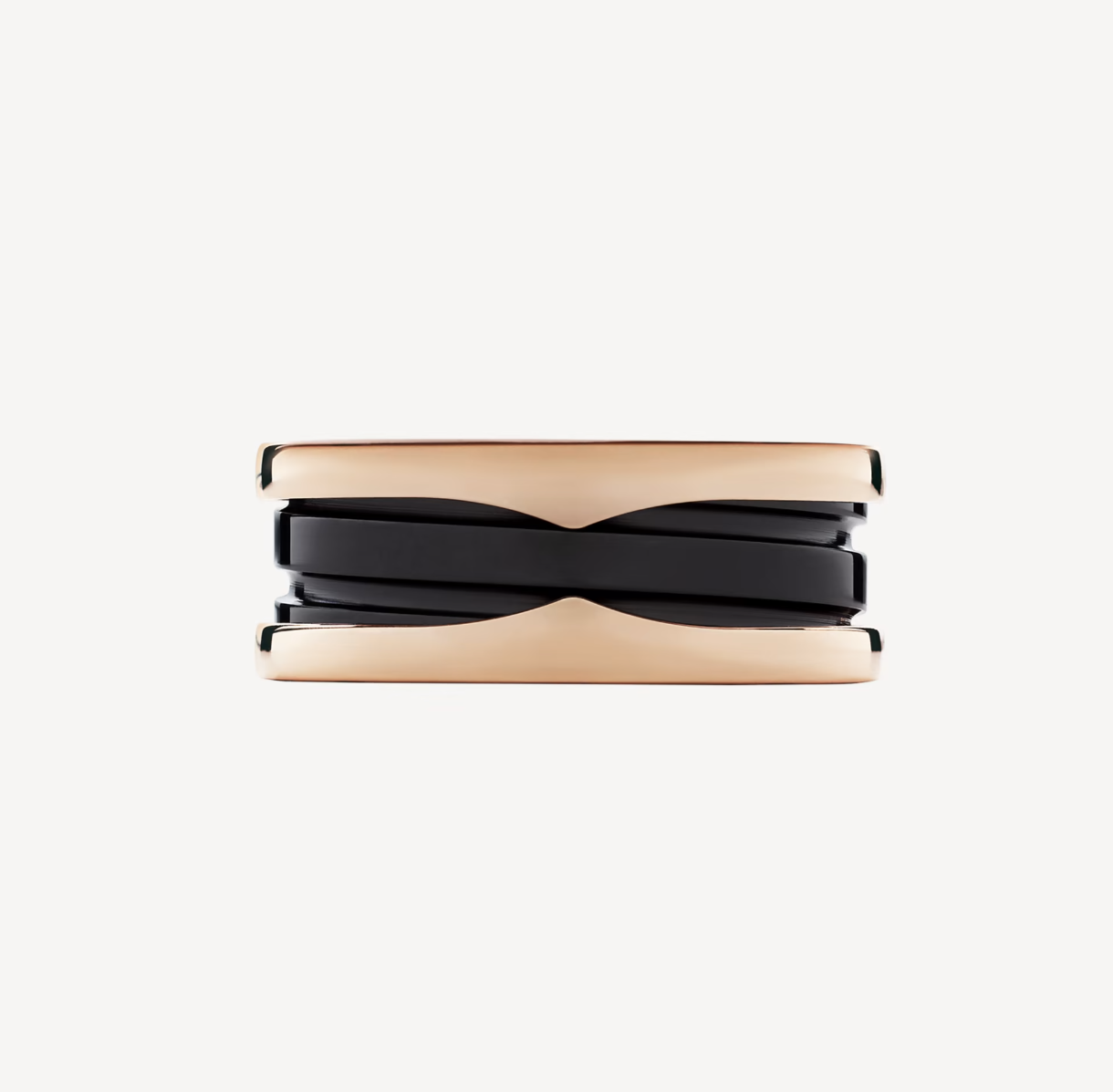 [Love's Uplift]ZERO 1 TWO-BAND LOOPS AND BLACK CERAMIC PINK GOLD RING