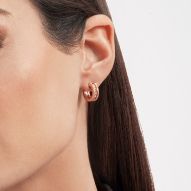[Love's Uplift]ZERO 1 ROCK GOLD EARRINGS WITH STUDDED SPIRAL AND PAVED DIAMONDS