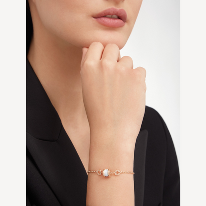 [Love's Uplift]ZERO 1 SOFT PINK GOLD AND WHITE CERAMIC BRACELET